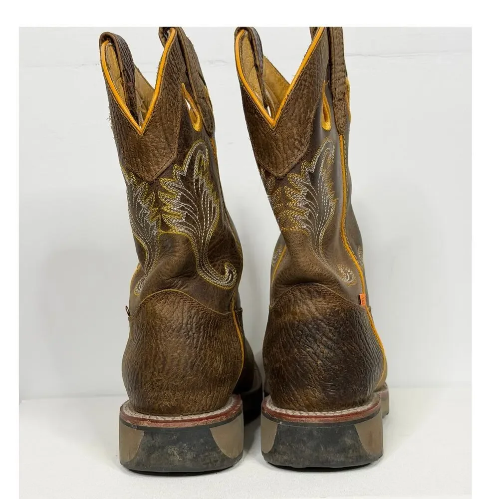 Angus Durable Brown Western Workwear Steel Toe Boots / Size-11